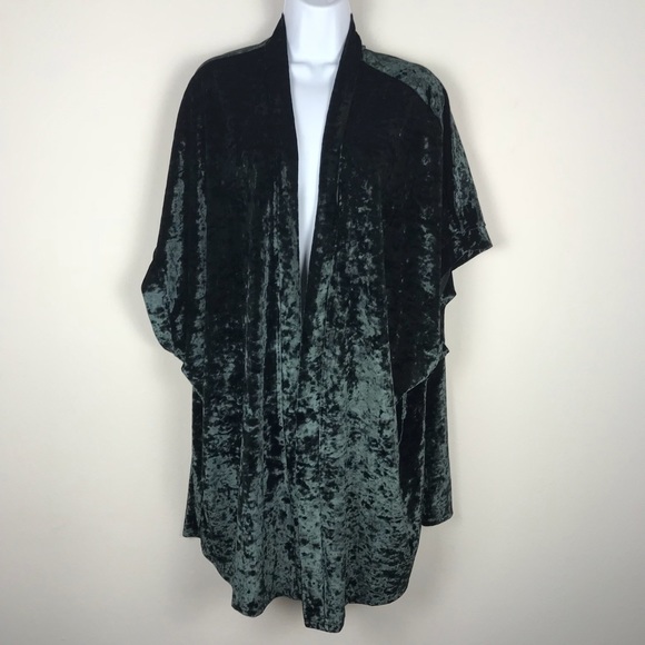 NWT Victorias Secret Black Velvet Kimono Open Robe - Picture 3 of 8